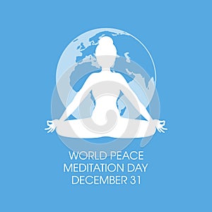 World Peace Meditation Day vector
