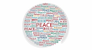 World Peace in Multiple Languages: Word Cloud