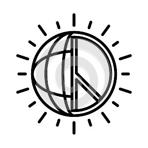 World and peace sign, human rights day, line icon design