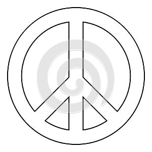 World peace sign symbol icon . Black color .