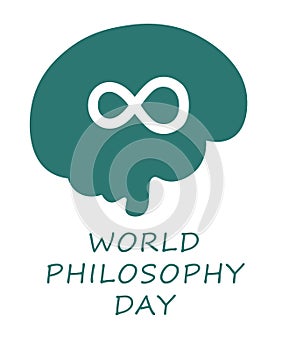 World Philosophy Day, concept, illustration brain banner