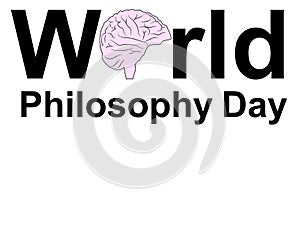 World Philosophy Day November. Buddhist man spiritual concept illustration