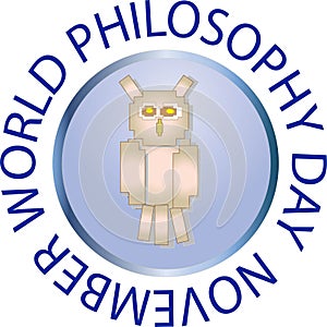 World Philosophy day sign and concept logo