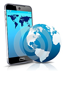 World on Phone Cell Smart Mobile 3D Communication and Connection