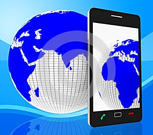 World Phone Represents Web Site And Cellphone photo