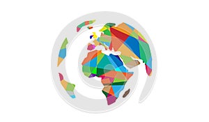 World Pixel Continents Logo Map Design