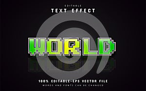 World pixel text effect