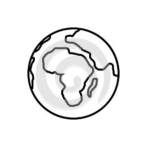 World planet outline icon vector isolate on white background for your web design, logo, infographic, UI. illustration