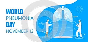 World Pneumonia Day concept of helath care in 12th November. photo