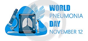 World Pneumonia Day concept of helath care in 12th November. photo