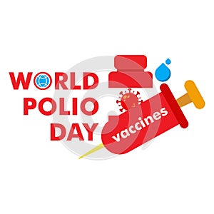 World polio day illustration. vaccine with virus illustration