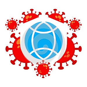 World polio day illustration. virus with globe illustration