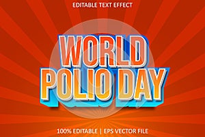 World Polio Day With Modern Style Editable Text Effect