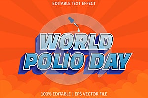 World Polio Day With Modern Style Editable Text Effect
