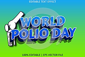 World Polio Day With Modern Style Editable Text Effect