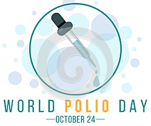 World polio day october 24 typography design