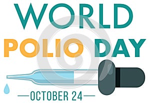 World polio day october 24 typography design