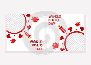 World polio day social media post template. social media post for fight polio campaign