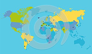 World Political Map Vector Illustration