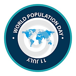 world population day stamp on white