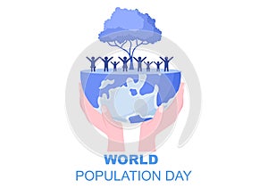 World Population Day Vector Illustration Commemorated Every 11th July To Raise Awareness Of Global Populations Problems. Landing