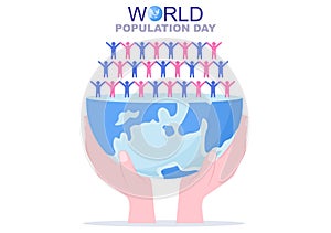 World Population Day Vector Illustration Commemorated Every 11th July To Raise Awareness Of Global Populations Problems. Landing