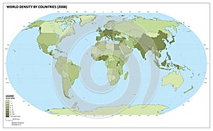 World population density map photo