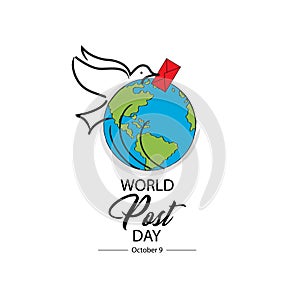 World Post Day concept. October 9