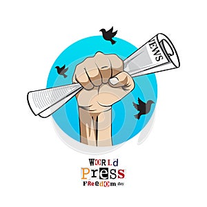 World press freedom day background with illustration