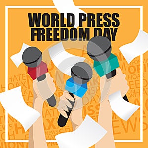 World press freedom day background with illustration