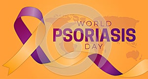 World Psoriasis Day Orange Background Illustration
