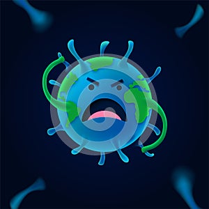 The world is pulling coronavirus.Fighting Covid-19 background concept