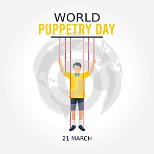 World Puppetry Day Vector Illustration.