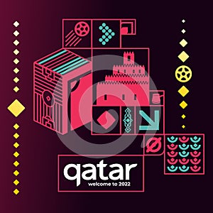 World of Qatar pattern with modern and traditional elements