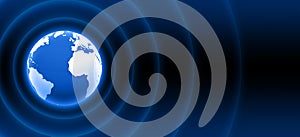 World radar waves blue white 03