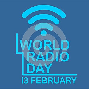 world radio day communication design concept february blue vector illustration