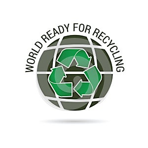 World ready for recycling icon illustration