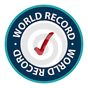 world record stamp on white