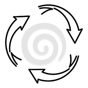 World recycling icon, outline style