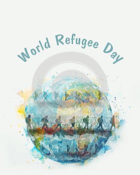 World refugee day, global immigration, barbed wire, exile camp, illegal border crossing, prison fence, human rights and racism