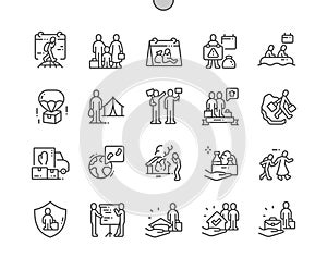 World Refugee Day Well-crafted Pixel Perfect Vector Thin Line Icons 30 2x Grid for Web Graphics and Apps