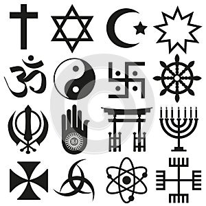 World religions symbols vector set of icons eps10