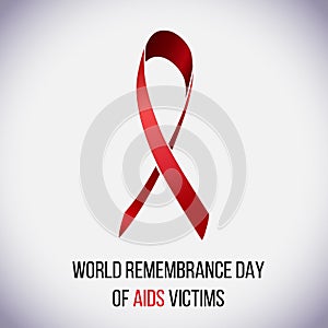 World Remembrance Day of AIDS Victims. Red AIDS ribbon. May 21. Vector illustration.