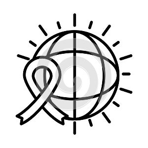 World ribbon campaign human rights day, line icon design