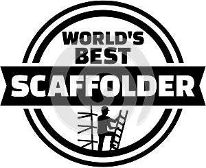 World's best scaffolder button photo