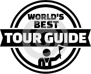 World`s best tour guide button photo