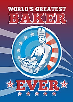 Worlds Greatest Baker Greeting Card Poster