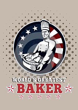 Worlds Greatest Baker Greeting Card Poster