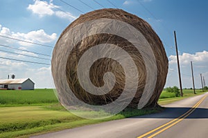 the world's largest ball of twine, displayed roadside in the american heartland