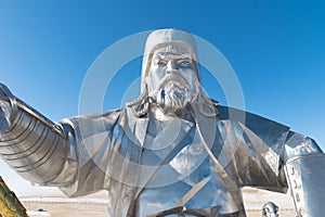 The world`s largest equestrian statue. The leader of Mongolia, Genghis Khan.Ulaan Baatar Mongolia.